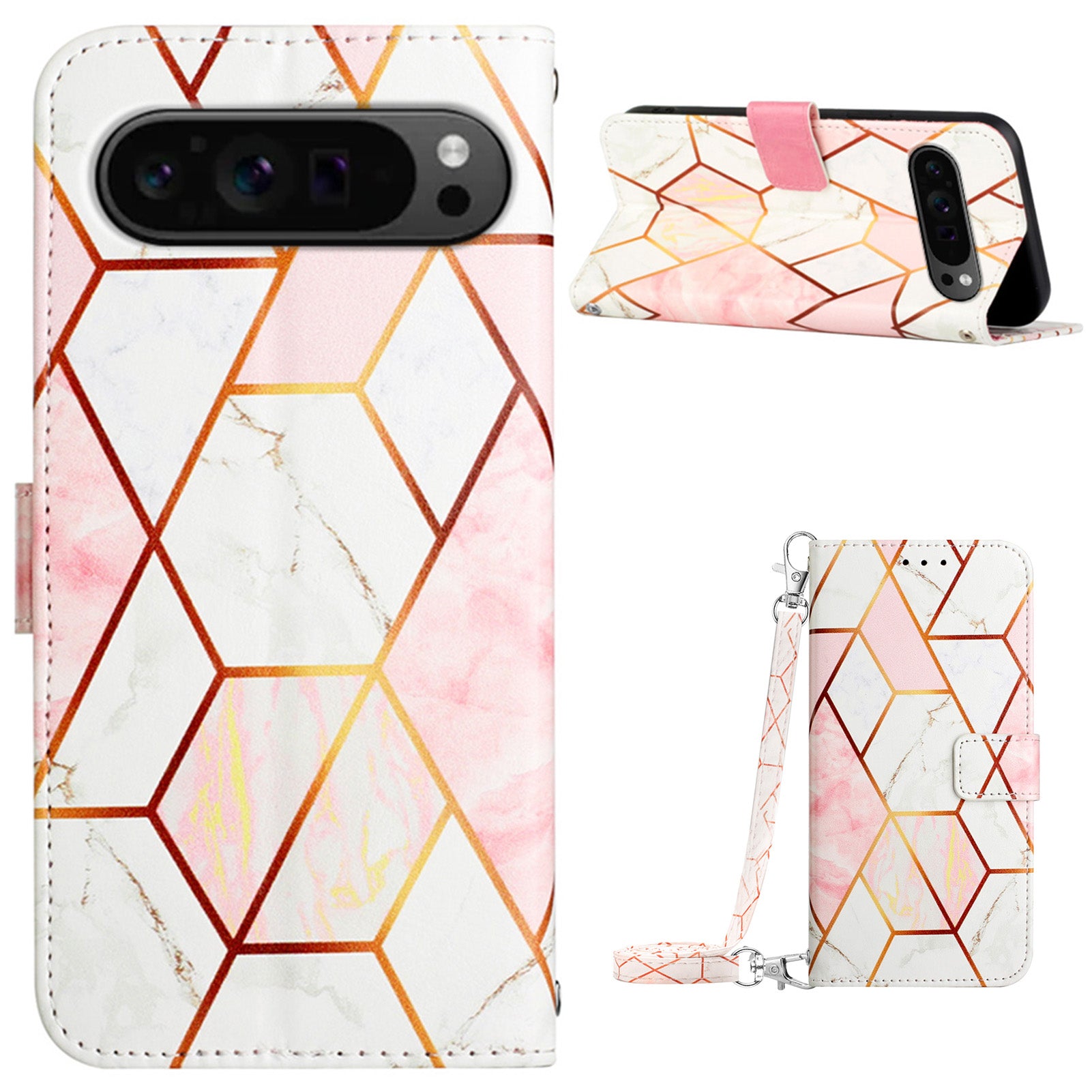 YB Pattern Printing Leather Series-6 For Google Pixel 9 Pro Wallet Phone Case with Shoulder Strap YB Pattern Printing Leather Series-6 For Google Pixel 9 Pro Wallet Phone Case with Shoulder Strap